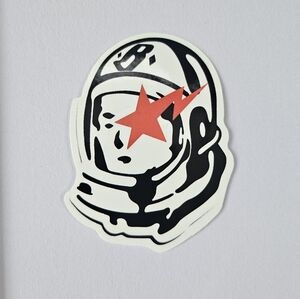 Billionaire boys club astronaut themed logo sticker.  BBC, streetware logo.